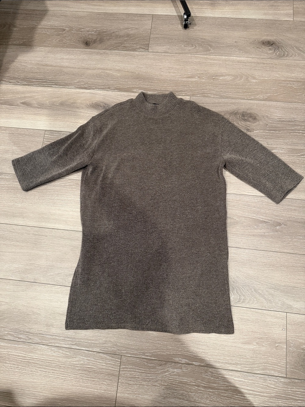 Pomelo Women's Dark Brown Turtleneck Short-Sleeve Sweater